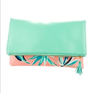 Rachel Pally leather trimmed clutch